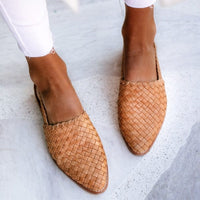 Linovero | Geflochtene Leder-Slipper mit mandelförmiger Spitze