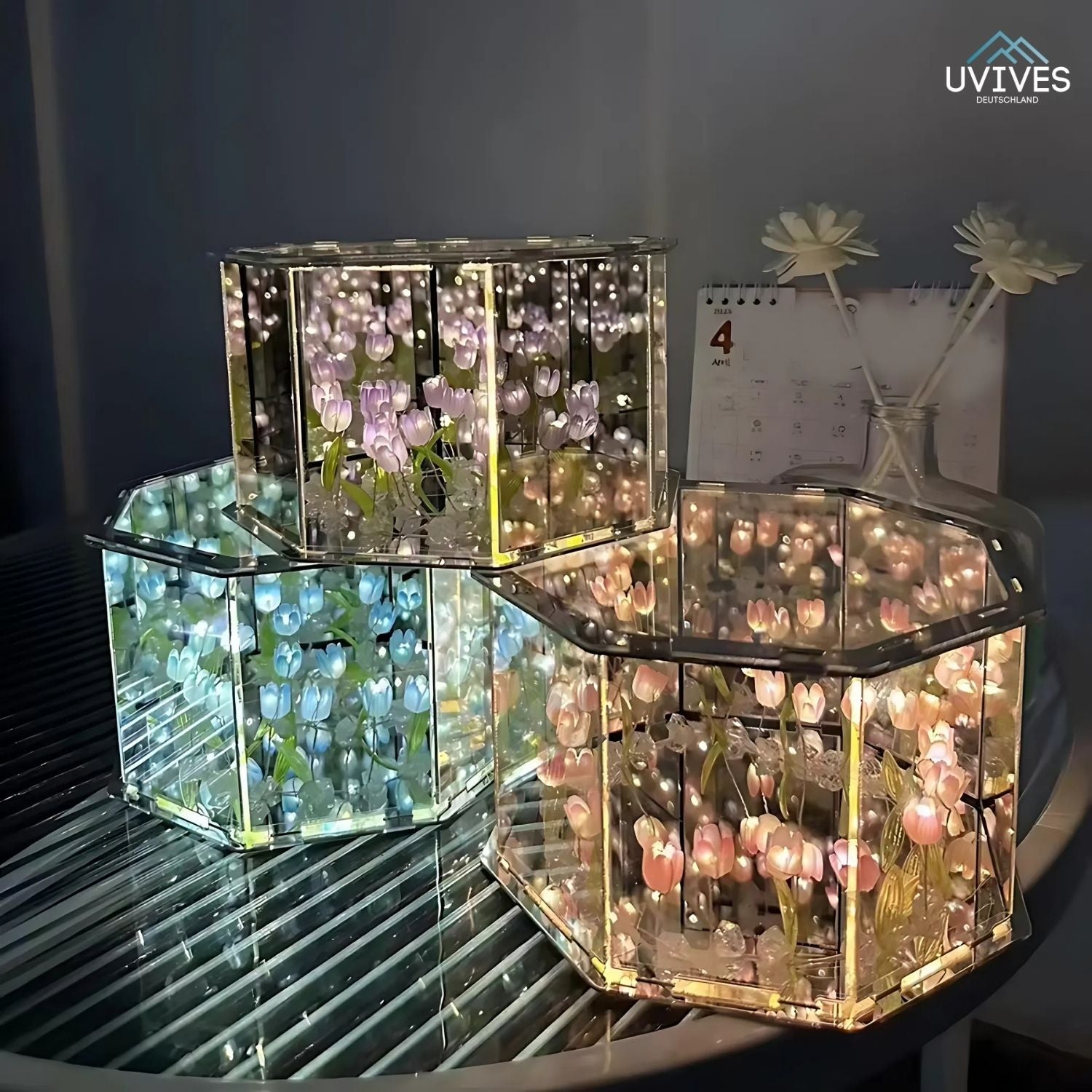 LumiFlora™ -  Handgefertigte Blume Würfellampe 1