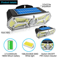 LuminoGuard | Solar LED Wandleuchte | 158 LEDs Bewegungsmelder | IP65 Wetterfest 3