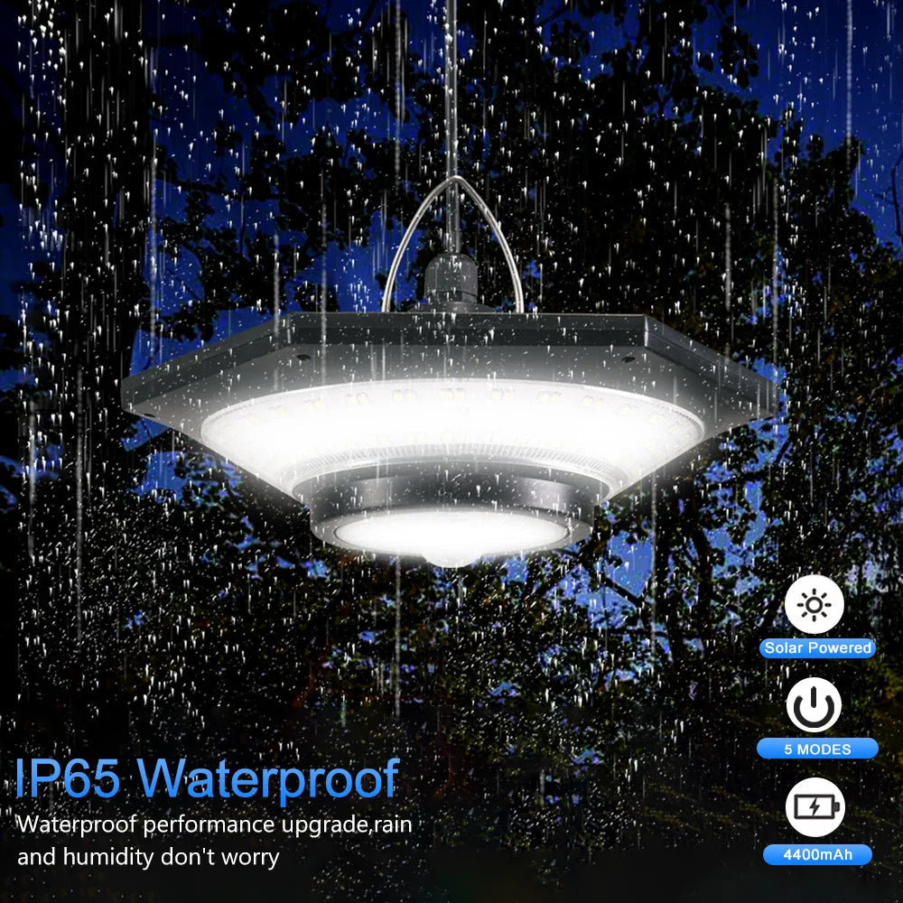 Lumitor Solar Hängelampe | Mit Fernbedienung & 360° Licht | 228 LEDs & 4400mAh Akku | IP65 Außen & Innen 2