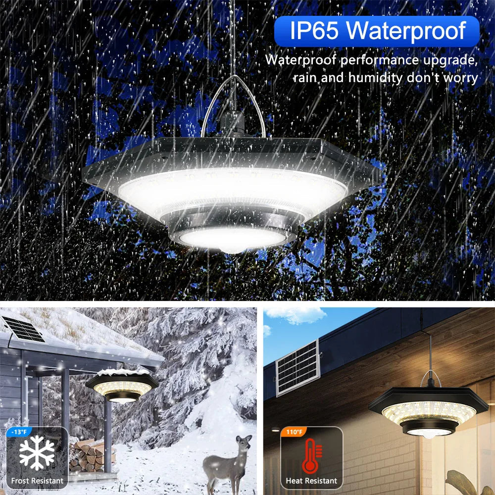 Lumitor Solar Hängelampe | Mit Fernbedienung & 360° Licht | 228 LEDs & 4400mAh Akku | IP65 Außen & Innen 4