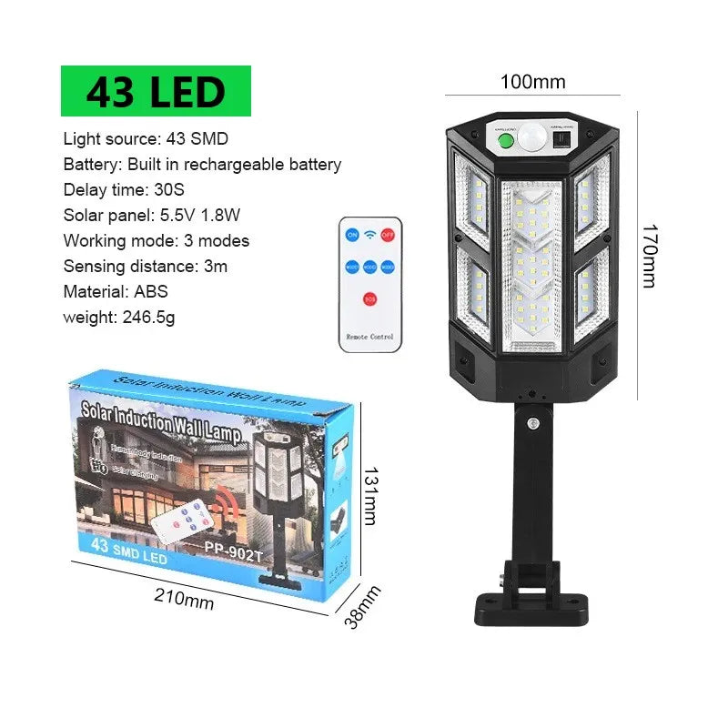 Lumivor Solarstrahler | 9900 Lumen | Mit Fernbedienung & Bewegungssensor | IPX6 Wetterfest 0