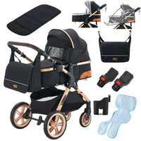 Luxury Stroller, Convenient Foldable Design, Safety Seat Compliant with EU Regulations