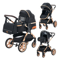 Luxury Stroller, Convenient Foldable Design, Safety Seat Compliant with EU Regulations