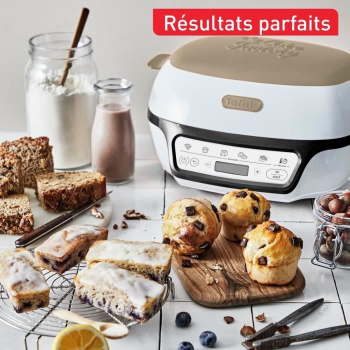 TEFAL Intelligente cake machine, 5 nauwkeurige programma's, Antiaanbakvorm, 6 Creabake muffinvormpjes, Cake Factory KD804910