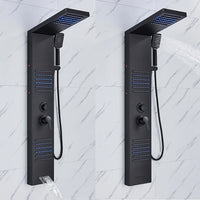 Shower Panel, LED Waterfall Rain Shower, Double Handle Mixer Tap