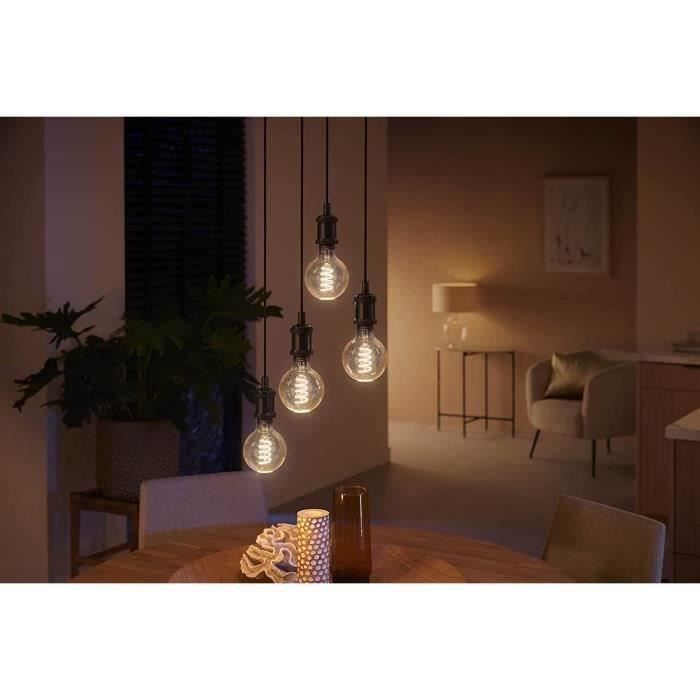 Philips Hue Witte Ambiance, LED Verbonden LED E27 Filament G93 Globe, Bluetooth, werkt met Alexa, Google en Homekit