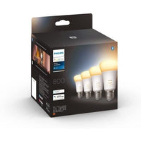 Philips Hue White Ambiance, E27 verbonden LED-lamp, 60W equivalent, 800 Lumen, 4-pack, Bluetooth compatibel