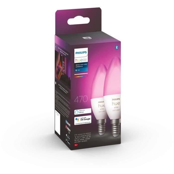 Philips Hue Wit & Kleur Ambiance - LED LED Verbonden Vlam E14 - 5.5W - Bluetooth compatibel - Pak van 2