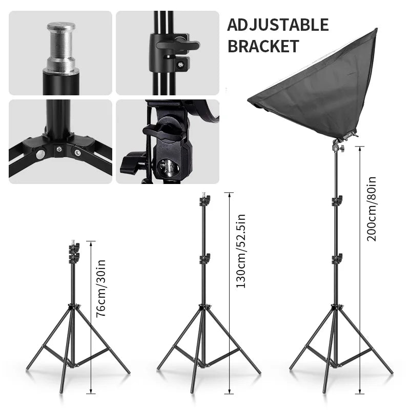 Photography Softbox, Continuous Light System, 2M Stand Tripod