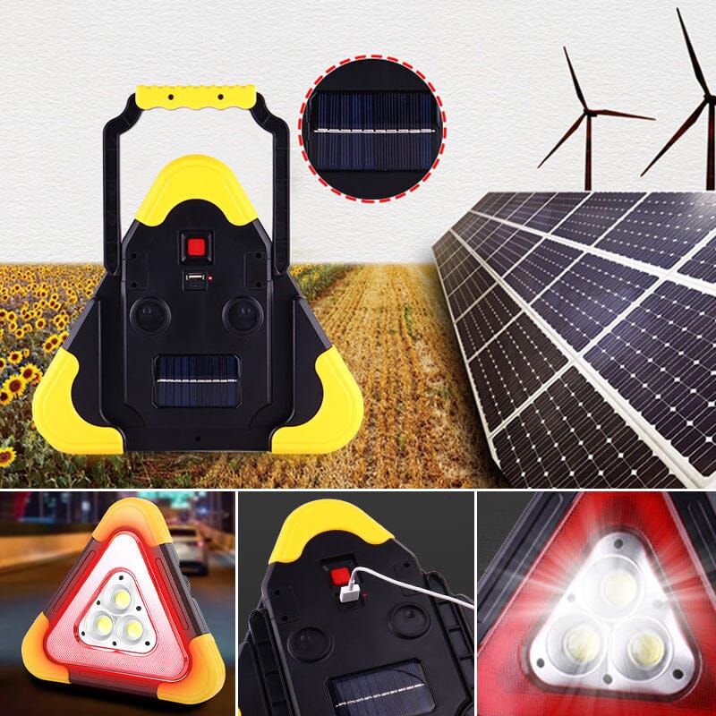 RescueBeam - 2-IN-1 solarbetriebene dreieckige Warnleuchte für den Straßenrand 3