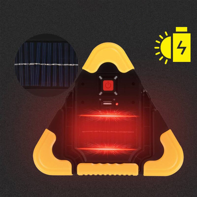 RescueBeam - 2-IN-1 solarbetriebene dreieckige Warnleuchte für den Straßenrand 6
