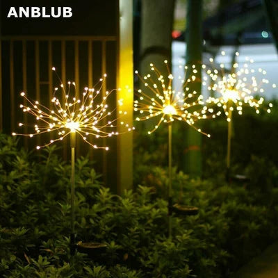 SolarSparklers - Wasserdichtes Solar Garten Feuerwerk LED Licht 8