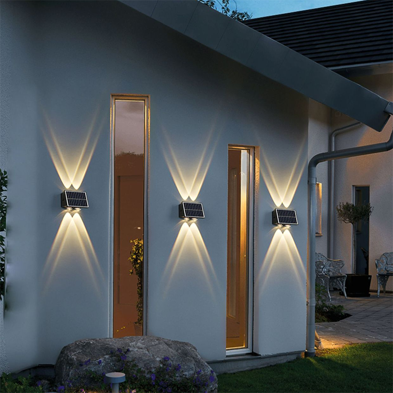 SolaraMax Solar-Wandleuchte | Modernes Design | Solarbetrieben | IP56 Wasserdicht | Energieeffizient 0