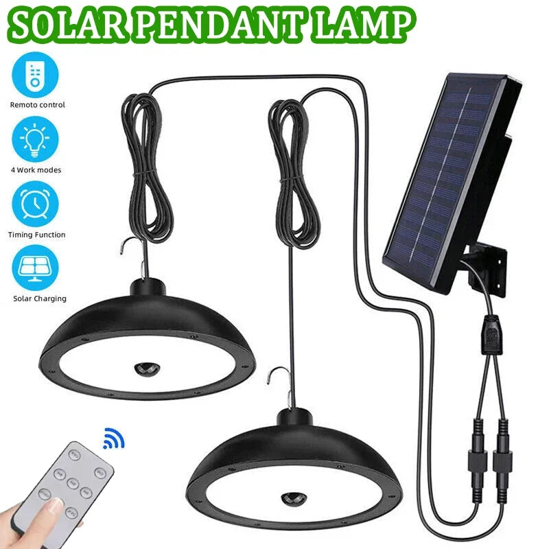 Solivara Solar-Kronleuchter | Mit Sensor & Fernbedienung | IP65 | Warm-/Kaltweiß | 10h Laufzeit 2