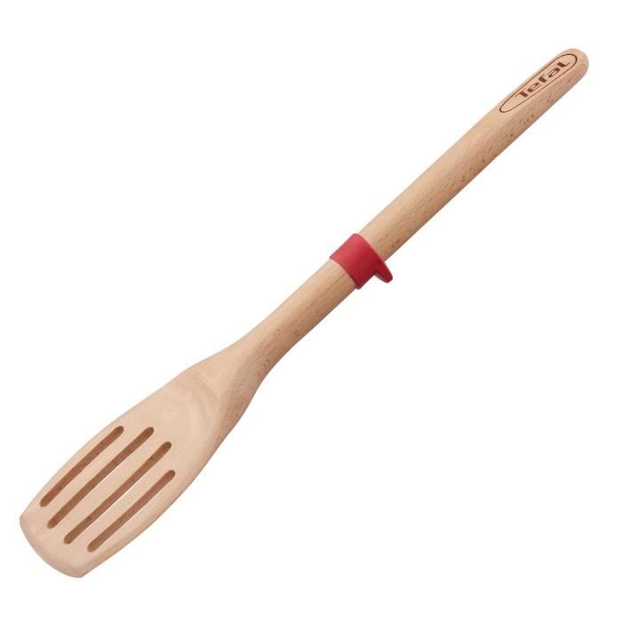 TEFAL Ingenio angle spatula - Beech wood and platinium silicone - 32 cm