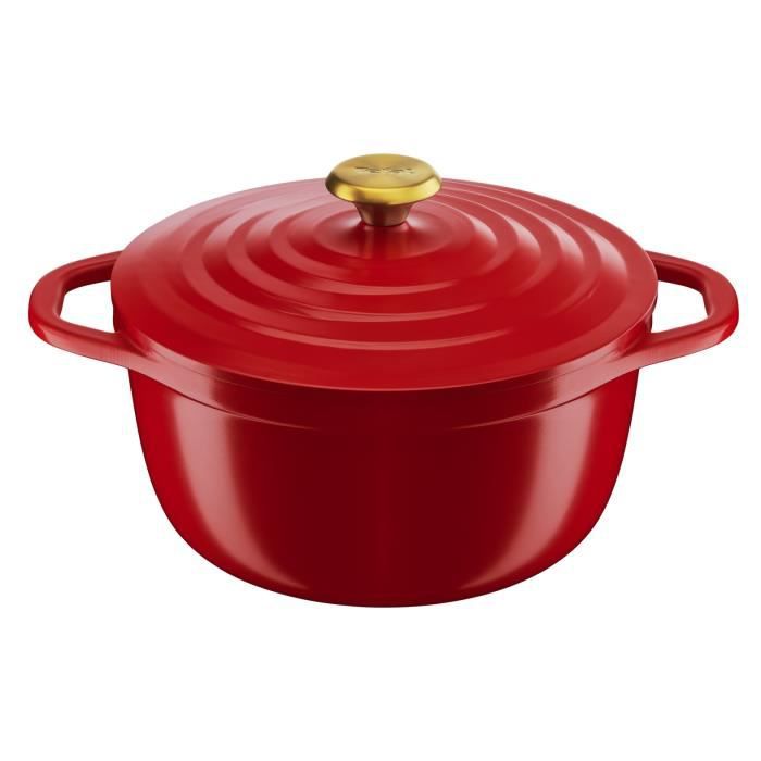 Tefal E2544604 Air Légere Cocotte 24 cm Rode aluminium gietijzer, inclusief inductie