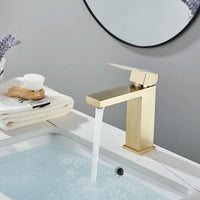 Bathroom Basin Faucet, Deck Mount, Hot Cold Water Mixers