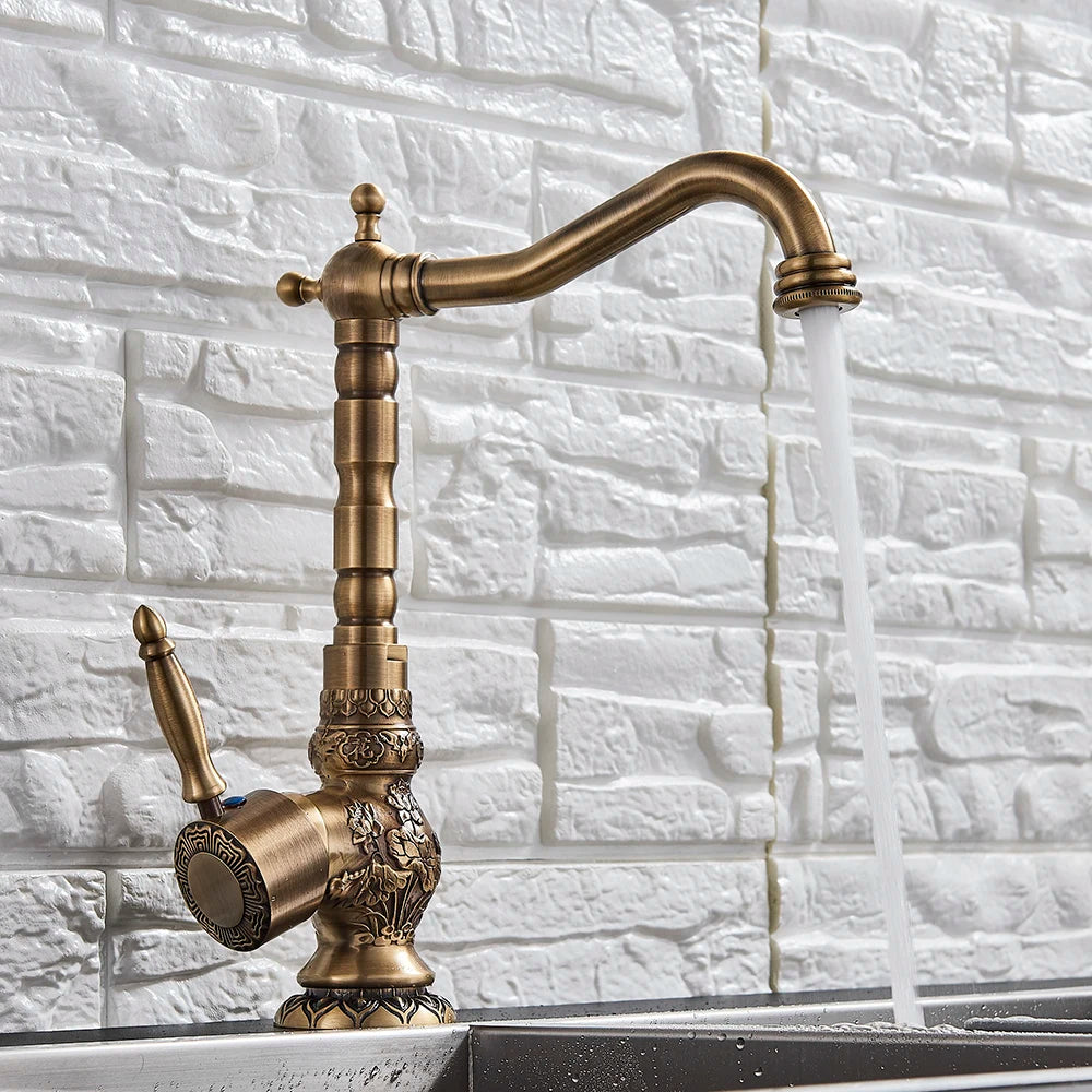 Kitchen Faucet, Retro Design, Single Handle Operation