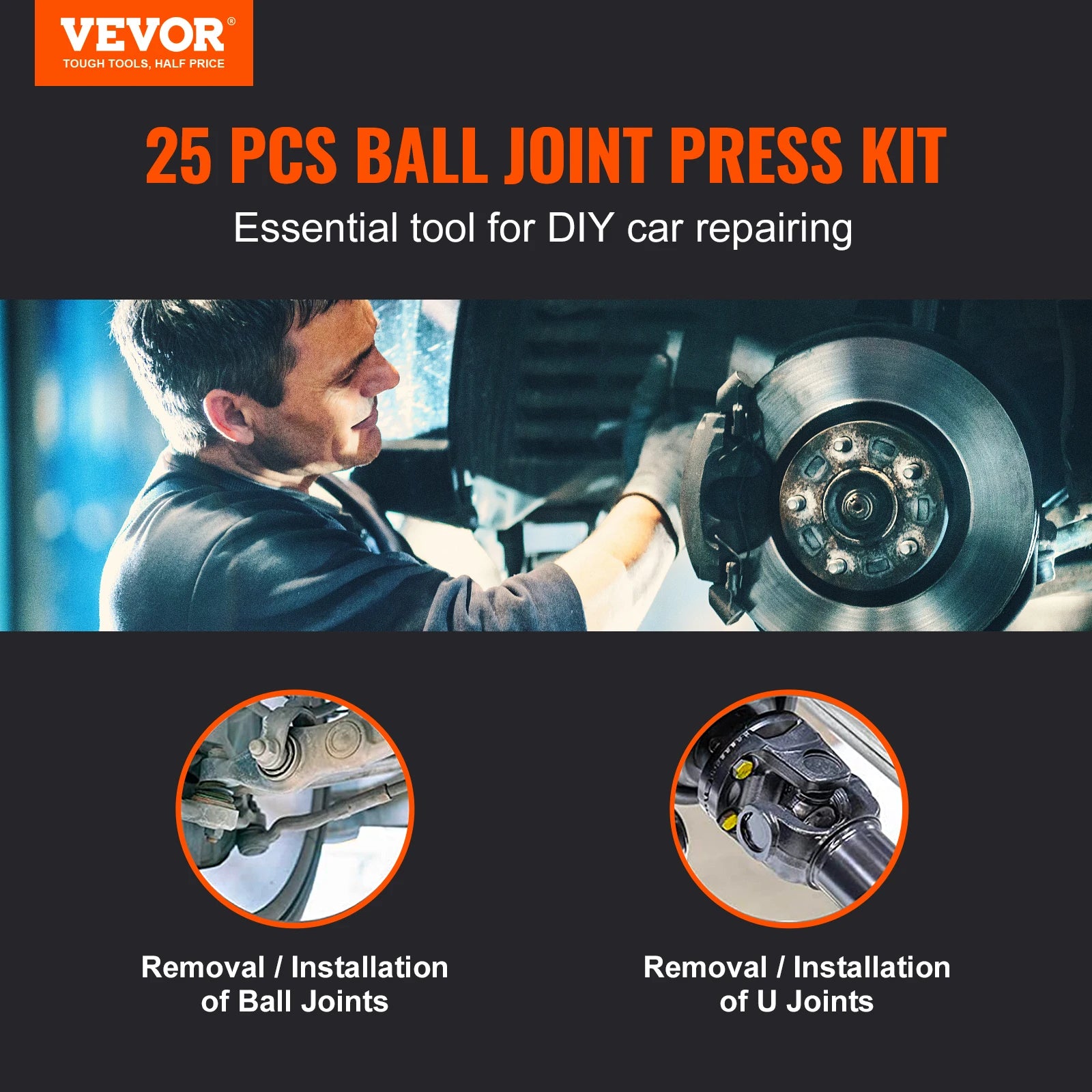 Ball Joint Press Kit, Steel Construction, Brake Anchor Pins Press