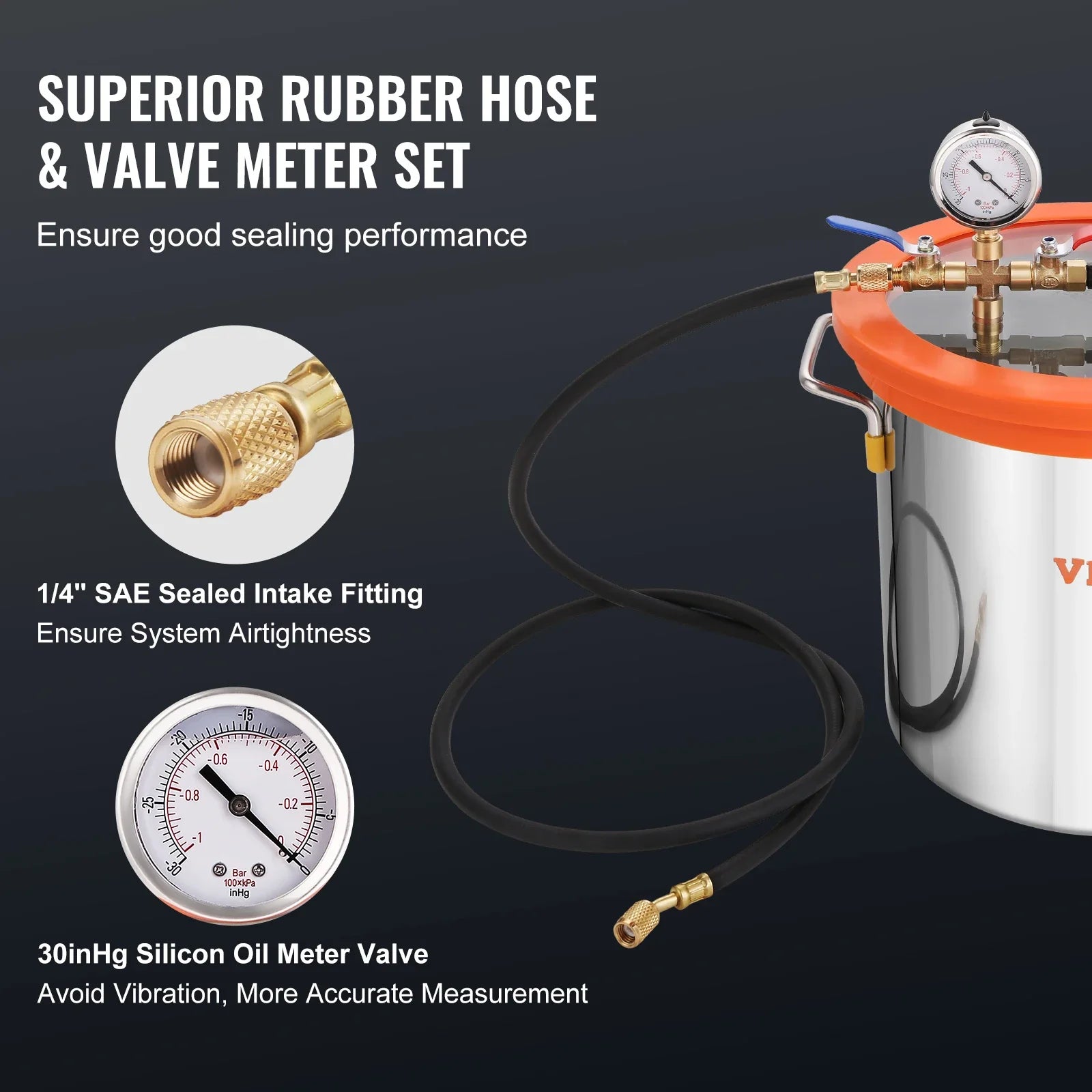 Vakuum pumpe, enkelttrin, 5 gallon kammer