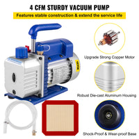 HVAC Vacuum Pump, 4CFM, Vacuum Chamber Degassing Kit