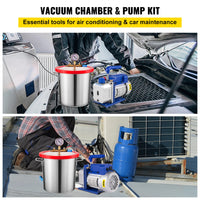 HVAC Vacuum Pump, 4CFM, Vacuum Chamber Degassing Kit