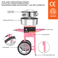 Cotton Candy Machine, 1000W, Stainless Steel Bowl