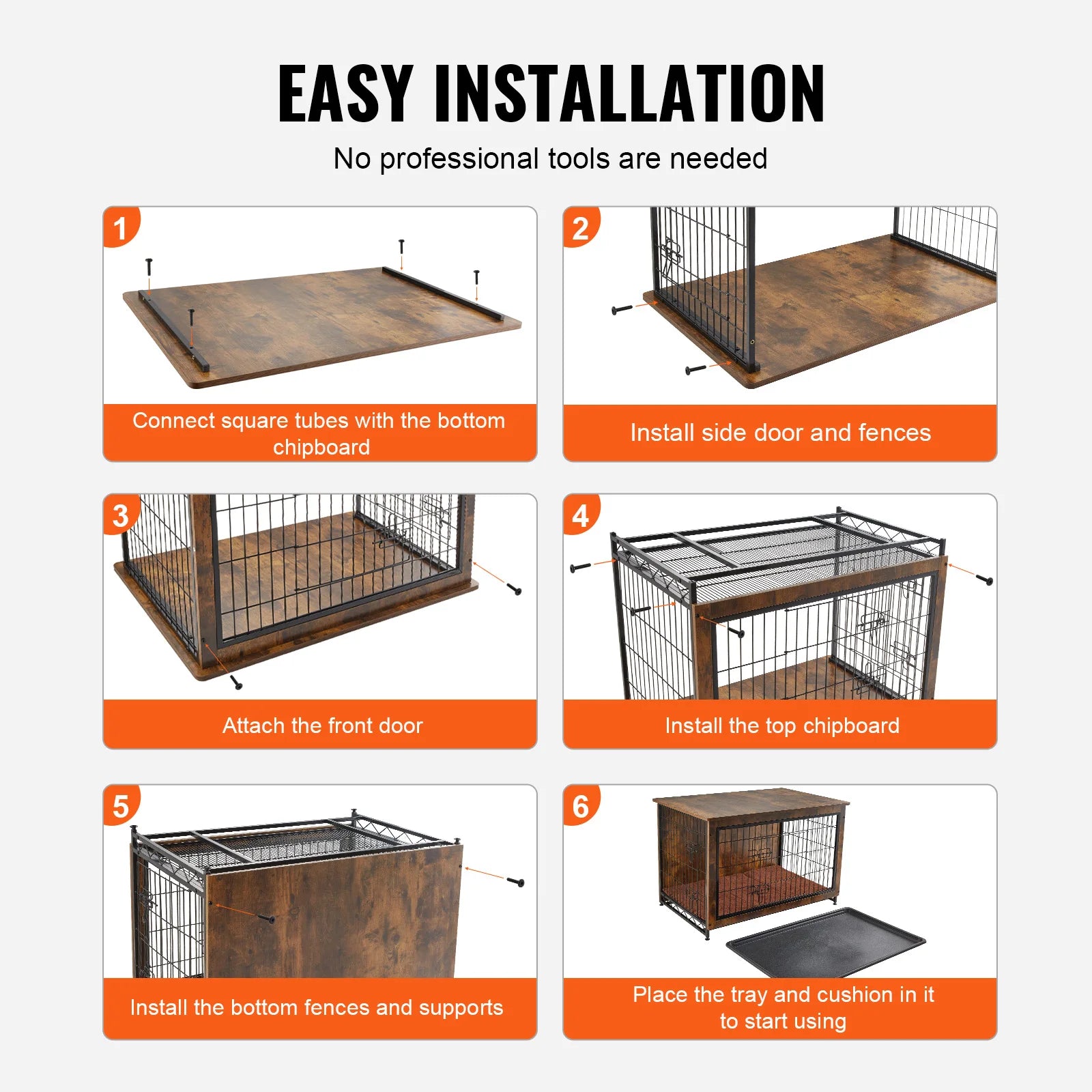 Hondenbench Eindtafel, Zware Constructie, Multifunctioneel Ontwerp