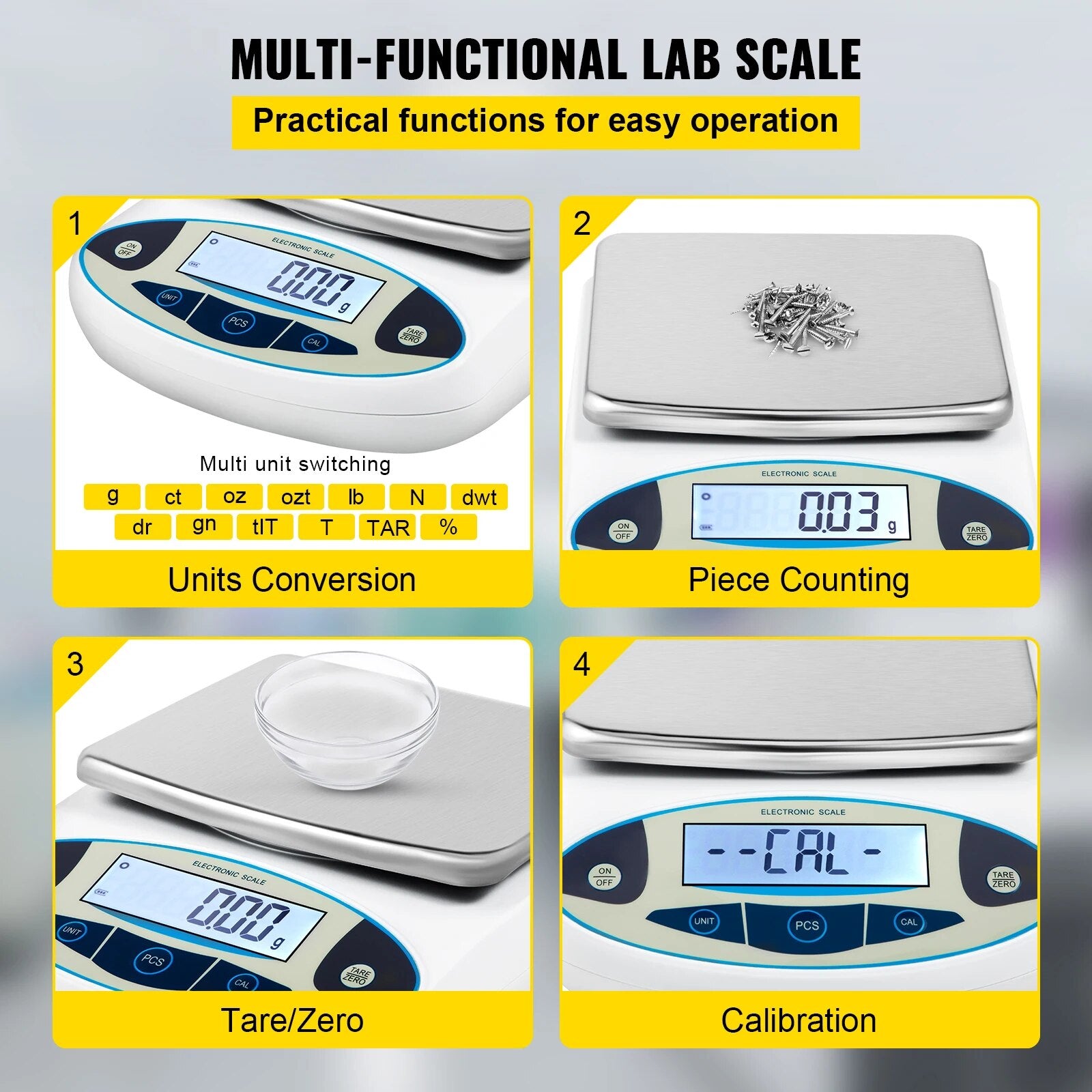 Kitchen Scale, 5000g Capacity, LCD Backlit Screen