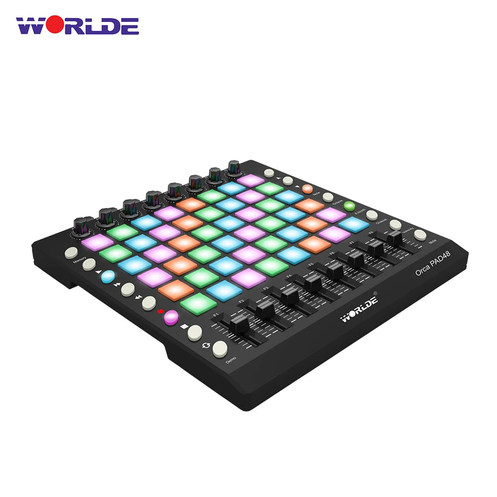 MIDI Trommepad Controller, Bærbar, RGB Baggrundsbelyste Pads