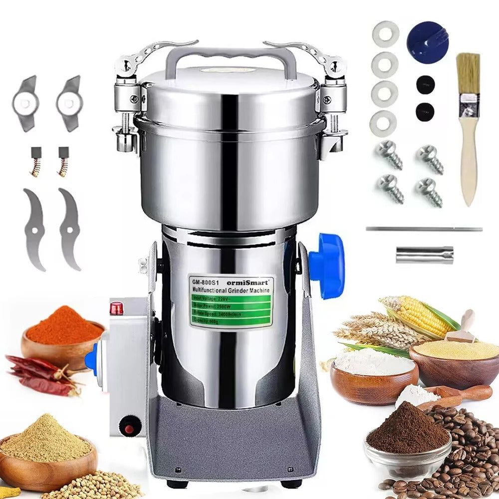 Electric Grain Mill, 800g Capacity, Multi-purpose Grinder, Stainless Steel Blade