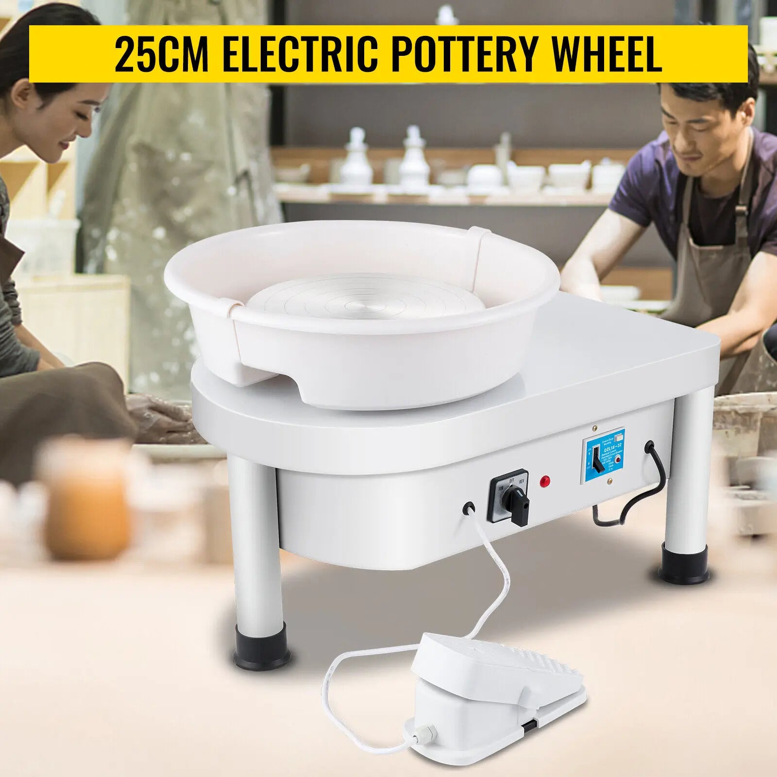 Electric Pottery Wheel with Foot Pedal, 25cm wheel, 280W