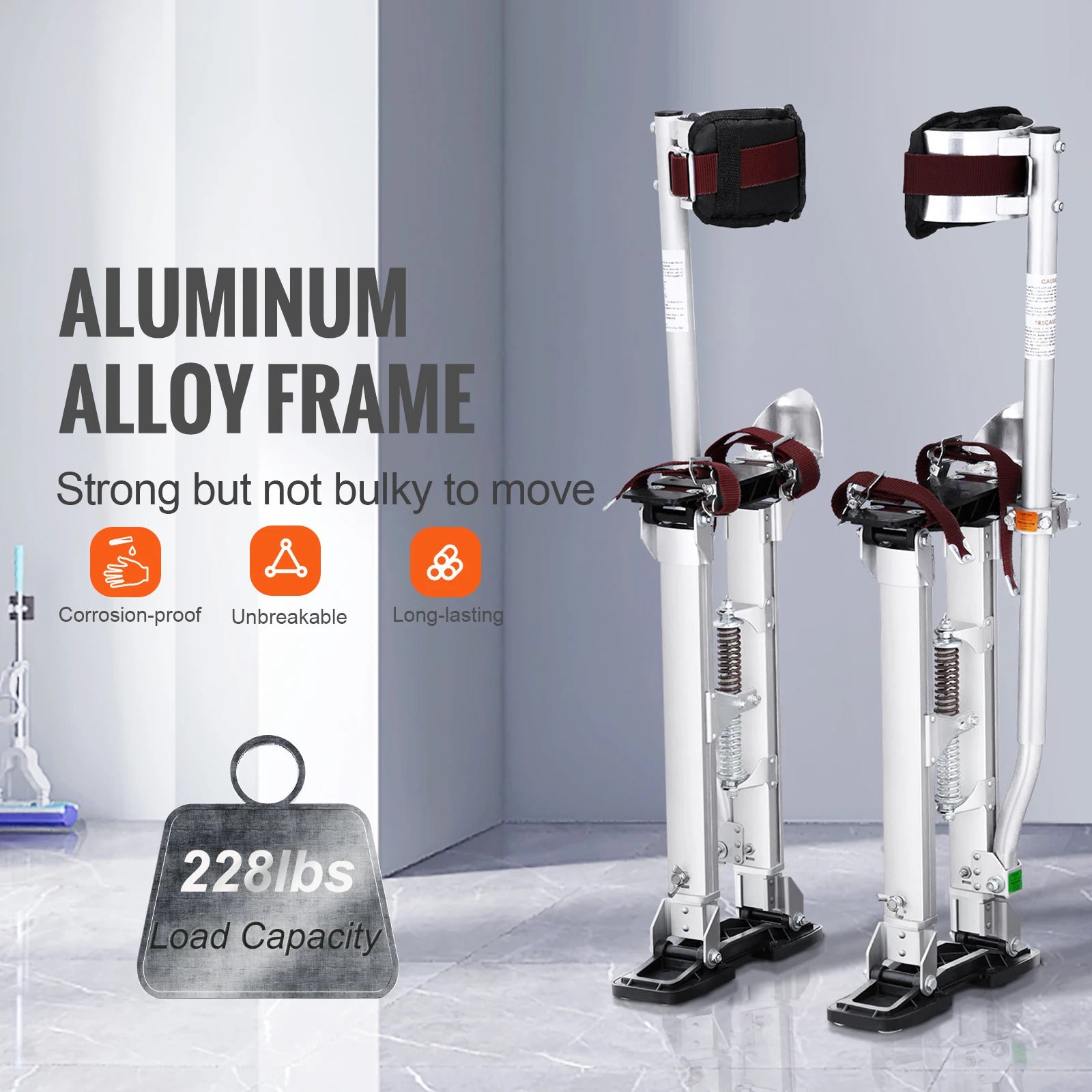 Drywall Stilts, 18''-30'' Adjustable, Non-Slip Work, Protective Kneepads