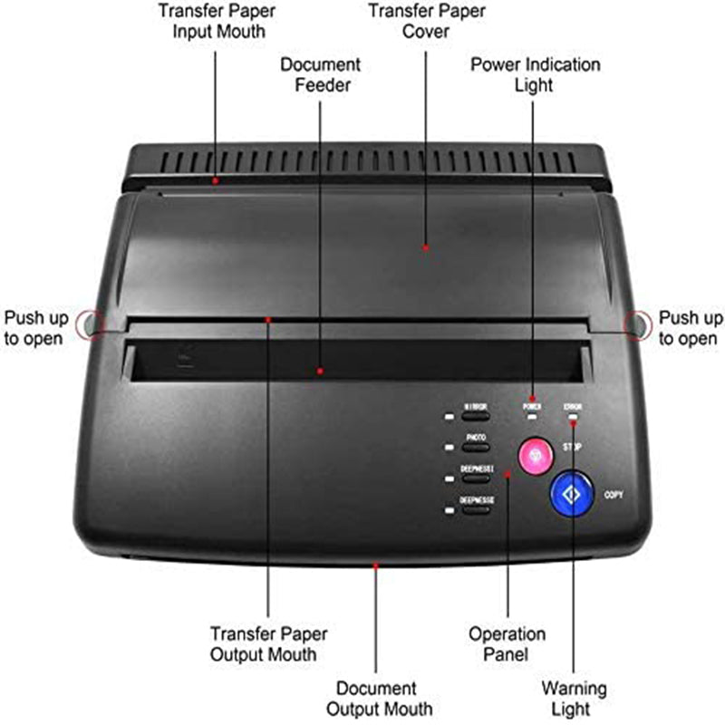 Tattoo Stencil Printer, Thermal Printing, With 10pcs Transfer Papers