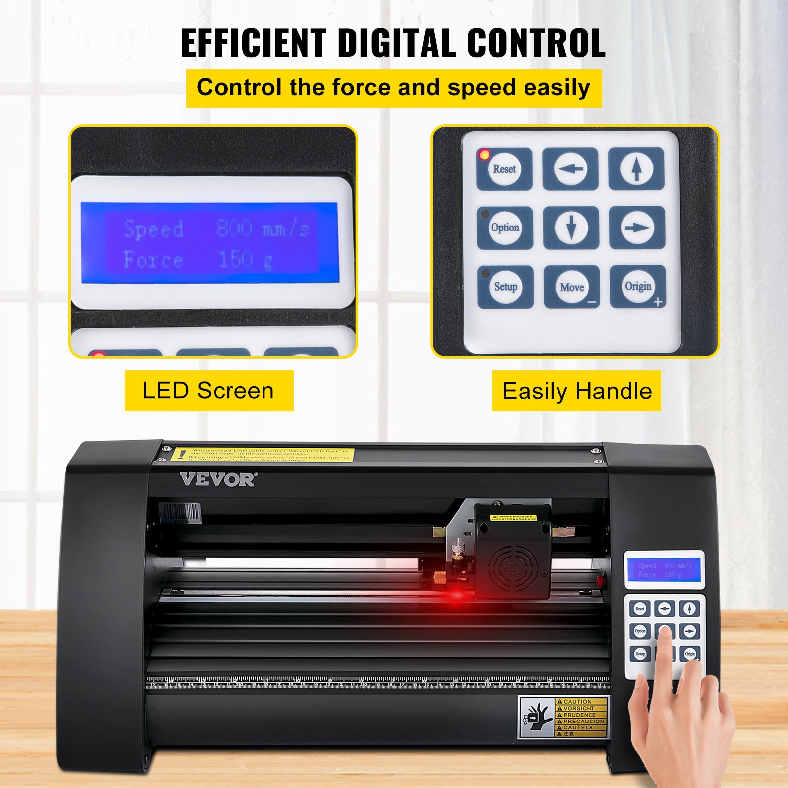 Vinyl Cutting Plotter 375mm - LCD Screen, Laser Guide & Multi-System C