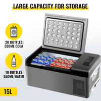 Bærbar Bil Fryser, 15L Kapacitet, 12V/24V