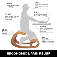 Ergonomisk Knælestol, Naturligt Birketræ, 220lbs Belastningskapacitet