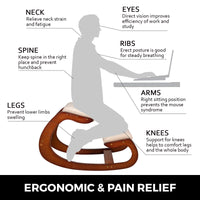 Ergonomisk knælende stol - Naturligt birketræ, 100 kg bæreevne,